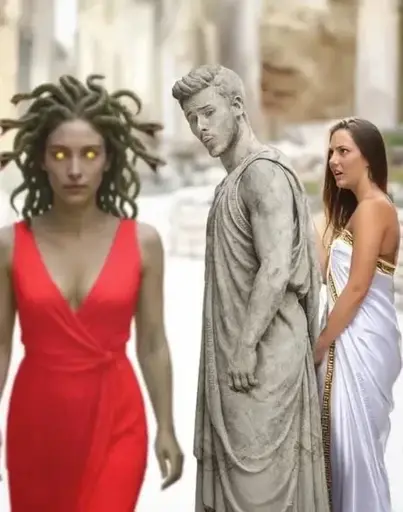 were you listening to me, νέος? or were you looking at the woman in the red dress?