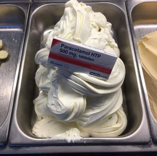 Paracetamol flavoured ice cream